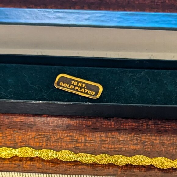 New 18K Yellow Gold Plated Twisted French Rope Mesh Chain Bracelet Chunky - Picture 5 of 6